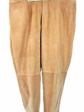 PANTS, SUEDE, IVORY, PLUS 24, FULLY LINED, FRONT ZIPPER, ONE POCKET, ADDITION